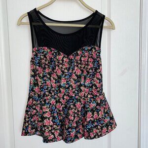 “Sweetheart” Floral & Sheer top
